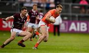 16 June 2024; Rian O’Neill of Armagh in action against Liam Silke of Galway during the GAA Football All-Ireland Senior Championship Round 3 match between Armagh and Galway at Markievicz Park in Sligo. Photo by Brendan Moran/Sportsfile