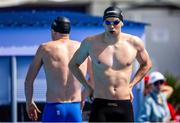 20 June 2024; Evan Bailey of Ireland before competing in the Men's 200m Freestyle heats during day four of the 2024 European Aquatics Championships at Belgrade, Serbia. Photo by Nikola Krstic/Sportsfile