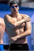 20 June 2024; Evan Bailey of Ireland before competing in the Men's 200m Freestyle heats during day four of the 2024 European Aquatics Championships at Belgrade, Serbia. Photo by Nikola Krstic/Sportsfile