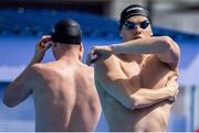 20 June 2024; Evan Bailey of Ireland before competing in the Men's 200m Freestyle heats during day four of the 2024 European Aquatics Championships at Belgrade, Serbia. Photo by Nikola Krstic/Sportsfile