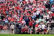 15 June 2024; Cork manager John Cleary, front and centre, on the sideline during the GAA Football All-Ireland Senior Championship Round 3 match between Cork and Tyrone at Glenisk O'Connor Park in Tullamore, Offaly. Photo by Piaras Ó Mídheach/Sportsfile
