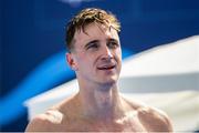 22 June 2024; Ryan Shane of Ireland reacts after the Men's 50m freestyle heats during day six of the 2024 European Aquatics Championships in Belgrade, Serbia. Photo by Nikola Krstic/Sportsfile