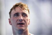 22 June 2024; Ryan Shane of Ireland reacts after the Men's 50m freestyle heats during day six of the 2024 European Aquatics Championships in Belgrade, Serbia. Photo by Nikola Krstic/Sportsfile