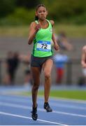 22 June 2024; Brianna Dwyer-Carthy of Newpark C.S., representing Leinster, competes in the Girls 300m during the 123.ie Tailteann Interprovincial Games at Morton Stadium in Santry, Dublin. Photo by Tyler Miller/Sportsfile