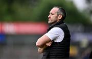 22 June 2024; Tyrone joint-manager Brian Dooher reacts late on in the GAA Football All-Ireland Senior Championship preliminary quarter-final match between Tyrone and Roscommon at O'Neill's Healy Park in Omagh, Tyrone. Photo by Ben McShane/Sportsfile