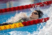 22 June 2024; Danielle Hill of Ireland competes in the Women's 100m Backstroke final during day five of the 2024 European Aquatics Championships in Belgrade, Serbia. Photo by Nikola Krstic/Sportsfile