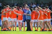 23 June 2024; Armagh manager Aidan O'Rourke speaks to his players before during the Electric Ireland GAA Football All-Ireland Minor Championship semi-final match between Armagh and Mayo at Glennon Brothers Pearse Park in Longford. Photo by Sam Barnes/Sportsfile