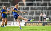 23 June 2024; Aishling Moloney of Tipperary has a shot on goal during the TG4 All-Ireland Ladies Football Senior Championship Round 3 match between Meath and Tipperary at Páirc Tailteann in Navan, Meath. Photo by Brendan Moran/Sportsfile