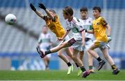24 June 2024; Action from Naomh Séamus, Galway, and Cárna-Caiseal, Galway, during the GAAgaeilge Go Games at Croke Park in Dublin. Photo by Shauna Clinton/Sportsfile