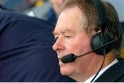 17 October 2004; Mícheál Ó Muircheartaigh, RTÉ Radio Commentator during the Coca Cola International Rules Series 2004, First Test match between Ireland and Australia at Croke Park in Dublin. Photo by Pat Murphy/Sportsfile