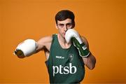 28 June 2024; Aidan Walsh during the Team Ireland Paris 2024 boxing team announcement at the Sport Ireland Institute in Dublin. Photo by Sam Barnes/Sportsfile