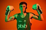 28 June 2024; Aidan Walsh during the Team Ireland Paris 2024 boxing team announcement at the Sport Ireland Institute in Dublin. Photo by Sam Barnes/Sportsfile