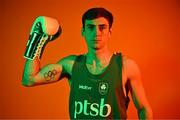 28 June 2024; Aidan Walsh during the Team Ireland Paris 2024 boxing team announcement at the Sport Ireland Institute in Dublin. Photo by Sam Barnes/Sportsfile