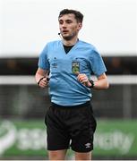 28 June 2024; Referee Marc Lynch during the SSE Airtricity Men's First Division match between Kerry FC and Wexford at Mounthawk Park in Tralee, Kerry. Photo by Brendan Moran/Sportsfile