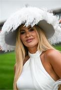 29 June 2024; Lyra, Irish Singer and judge of the K Club best dressed competition on day two of the Dubai Duty Free Irish Derby Festival at The Curragh Racecourse in Kildare. Photo by David Fitzgerald/Sportsfile