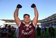 29 June 2024; Tomo Culhane of Galway celebrates after the GAA Football All-Ireland Senior Championship quarter-final match between Dublin and Galway at Croke Park in Dublin. Photo by Stephen McCarthy/Sportsfile