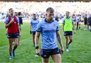 29 June 2024; Seán Bugler of Dublin leaves the pitch after defeat in the GAA Football All-Ireland Senior Championship quarter-final match between Dublin and Galway at Croke Park in Dublin. Photo by Stephen McCarthy/Sportsfile