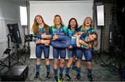 2 July 2024; Erin Creighton, Alice Sharpe, Kelly Murphy and Lara Gillespie holding Mia Griffin during the Team Ireland Paris 2024 team announcement for Cycling at the Crowne Plaza Hotel in Blanchardstown, Dublin. Photo by David Fitzgerald/Sportsfile