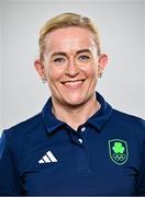 2 July 2024; Physio Dee Quinn during the Team Ireland Paris 2024 team announcement for Cycling at the Crowne Plaza Hotel in Blanchardstown, Dublin. Photo by David Fitzgerald/Sportsfile