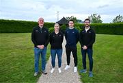 2 July 2024; Pictured at the GPA’s post AGM media briefing at the Radisson Blu, Dublin Airport, is, from left, Ciarán Barr, GPA COO, Cora Staunton, GPA Vice-President, Niall Morgan, GPA Co-Chair and Tom Parsons, GPA CEO. Photo by Ben McShane/Sportsfile