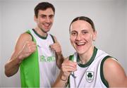 2 July 2024; Team Ireland Boxers Aidan Walsh and Michaela Walsh during the team day for the Paris 2024 Olympic Games at The Crowne Plaza Hotel in Blanchardstown, Dublin. Photo by David Fitzgerald/Sportsfile