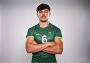 3 July 2024; Chay Mullins during the Team Ireland Paris 2024 team announcement for Rugby Sevens at the Crowne Plaza Hotel in Blanchardstown, Dublin. Photo by David Fitzgerald/Sportsfile