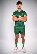 3 July 2024; Chay Mullins during the Team Ireland Paris 2024 team announcement for Rugby Sevens at the Crowne Plaza Hotel in Blanchardstown, Dublin. Photo by David Fitzgerald/Sportsfile