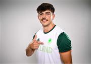 3 July 2024; Chay Mullins during the Team Ireland Paris 2024 team announcement for Rugby Sevens at the Crowne Plaza Hotel in Blanchardstown, Dublin. Photo by David Fitzgerald/Sportsfile