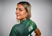 3 July 2024; Erin King during the Team Ireland Paris 2024 team announcement for Rugby Sevens at the Crowne Plaza Hotel in Blanchardstown, Dublin. Photo by David Fitzgerald/Sportsfile