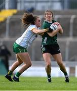 6 July 2024; Anna Galvin of Kerry in action against Emma Duggan of Meath during the TG4 All-Ireland Ladies Football Senior Championship quarter-final match between Kerry and Meath at Austin Stack Park in Tralee, Kerry. Photo by Tyler Miller/Sportsfile