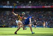 6 July 2024; Ian Galvin of Clare in action against Tommy Walsh of Kilkenny during the GAA Hurling All-Ireland Senior Championship semi-final match between Kilkenny and Clare at Croke Park in Dublin. Photo by Stephen McCarthy/Sportsfile