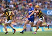 6 July 2024; Peter Duggan of Clare and Tommy Walsh of Kilkenny during the GAA Hurling All-Ireland Senior Championship semi-final match between Kilkenny and Clare at Croke Park in Dublin. Photo by Stephen McCarthy/Sportsfile