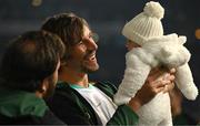 6 July 2024; Eben Etzebeth of South Africa with his daughter Elizebedi after the first test between South Africa and Ireland at Loftus Versfeld Stadium in Pretoria, South Africa. Photo by Brendan Moran/Sportsfile