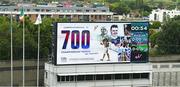 6 July 2024; The big screen marks TJ Reid of Kilkenny's 700th point in championship hurling during the GAA Hurling All-Ireland Senior Championship semi-final match between Kilkenny and Clare at Croke Park in Dublin. Photo by Daire Brennan/Sportsfile