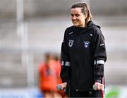 7 July 2024; Injured Armagh footballer Aimee Mackin before the TG4 All-Ireland Ladies Football Senior Championship quarter-final match between Armagh and Mayo at the BOX-IT Athletic Grounds in Armagh. Photo by Piaras Ó Mídheach/Sportsfile