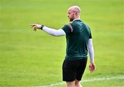 7 July 2024; Mayo goalkeeping coach Micheál Schlingermann before the TG4 All-Ireland Ladies Football Senior Championship quarter-final match between Armagh and Mayo at the BOX-IT Athletic Grounds in Armagh. Photo by Piaras Ó Mídheach/Sportsfile