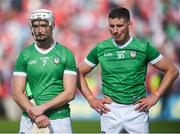 7 July 2024; Limerick players, from left, Kyle Hayes and Gearóid Hegarty after the GAA Hurling All-Ireland Senior Championship semi-final match between Limerick and Cork at Croke Park in Dublin. Photo by John Sheridan/Sportsfile