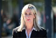 8 July 2024; FAI people & culture director Aoife Rafferty during an FAI media briefing held at the FAI Headquarters in Abbotstown, Dublin, to address the allegations of abuse brought forward by women involved in Irish football in the 1990's. Photo by Stephen McCarthy/Sportsfile