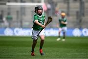 7 July 2024; Joseph McMullan, St Joseph's PS, Dunloy, Antrim, representing Limerick, during the GAA INTO Cumann na mBunscol Respect Exhibition Go Games held before the GAA Hurling All-Ireland Senior Championship Semi-Final between Limerick and Cork at Croke Park in Dublin. Photo by Seb Daly/Sportsfile