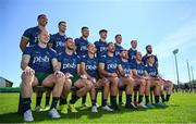8 July 2024; The Ireland Men's Rugby Sevens Squad, back row, from left, Jordan Conroy, Jack Kelly, Bryan Mollen, Chay Mullins, Zac Ward, Terry Kennedy and Mark Roche, with, front row, from left, Gavin Mullin, Andrew Smith, Hugo Lennox, Harry McNulty, Hugo Keenan, Niall Comerford and Sean Cribbin during the Team Ireland Paris 2024 team training for Rugby Sevens ahead of the Paris 2024 Olympic Games at the IRFU Outdoor Pitch on the Sport Ireland Campus in Dublin. Photo by Ramsey Cardy/Sportsfile