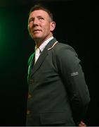 8 July 2024; Austin O'Connor during the Team Ireland Paris 2024 team announcement for Equestrian at The Crowne Plaza Hotel in Blanchardstown, Dublin. Photo by Ramsey Cardy/Sportsfile