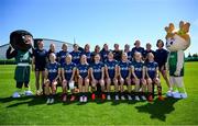 8 July 2024; Ireland Women's Rugby Sevens squad, back row, from left, Erin King, Amee-Leigh Murphy Crowne, Megan Burns, Eve Higgins, Claire Boles, Ashleigh Orchard and Emily Lane, with, front row, from left, Kathy Baker, Alanna Fitzpatrick, Stacey Flood, Lucy Rock, Vicky Elmes Kinlan, Beibhinn Parsons and Amy Larn during the Team Ireland Paris 2024 team training for Rugby Sevens ahead of the Paris 2024 Olympic Games at the IRFU Outdoor Pitch on the Sport Ireland Campus in Dublin. Photo by Ramsey Cardy/Sportsfile