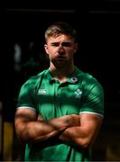 9 July 2024; Jack Crowley poses for a portrait during an Ireland Rugby Media Conference at the Garden Court Hotel in Durban, South Africa. Photo by Brendan Moran/Sportsfile