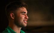 9 July 2024; Jack Crowley during an Ireland Rugby Media Conference at the Garden Court Hotel in Durban, South Africa. Photo by Brendan Moran/Sportsfile