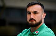 9 July 2024; Rónan Kelleher poses for a portrait during an Ireland Rugby Media Conference at the Garden Court Hotel in Durban, South Africa. Photo by Brendan Moran/Sportsfile