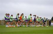 9 July 2024; Players during a Republic of Ireland women's training session at the FAI National Training Centre in Abbotstown, Dublin. Photo by Stephen McCarthy/Sportsfile