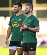 9 July 2024; Willie le Roux, right, and Damian de Allende during a South Africa rugby squad training session at Kings Park in Durban, South Africa. Photo by Brendan Moran/Sportsfile