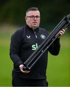 9 July 2024; Performance analyst Martin Doyle during a Republic of Ireland women's training session at the FAI National Training Centre in Abbotstown, Dublin. Photo by Stephen McCarthy/Sportsfile