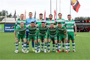 9 July 2024; The Shamrock Rovers team before the UEFA Champions League First Qualifying Round First Leg match between Vikingur Reykjavik and Shamrock Rovers at Víkingsvöllur in Reykjavik, Iceland. Photo by Haflidi Breidfjord/Sportsfile