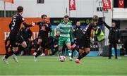 9 July 2024; Jack Byrne of Shamrock Rovers in action during the UEFA Champions League First Qualifying Round First Leg match between Vikingur Reykjavik and Shamrock Rovers at Víkingsvöllur in Reykjavik, Iceland. Photo by Haflidi Breidfjord/Sportsfile